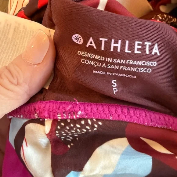 Athleta Floral Bikini plunge top size small - Picture 5 of 7